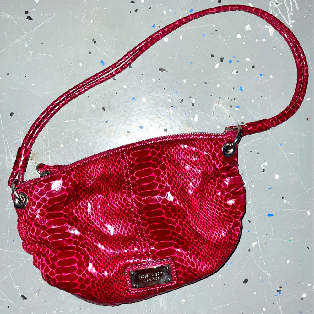 Nine West Crocodile Alligator Print Handbag Purse
